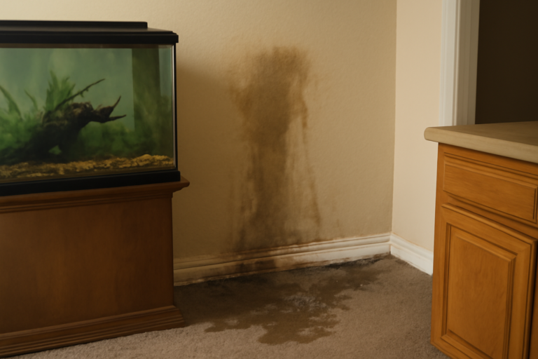 Aquarium Leak Water Removal